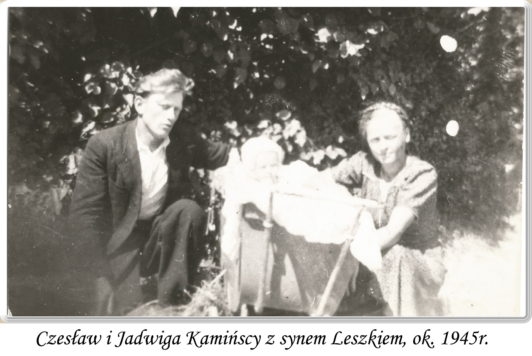 Czesław i Jadwiga Kamińscy z synem Leszkiem